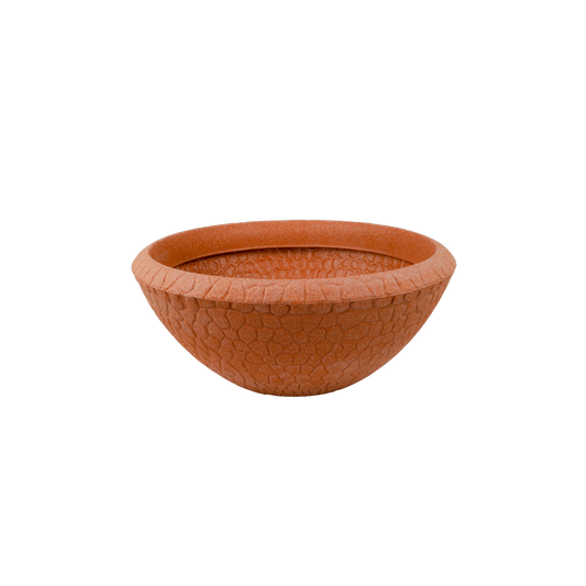 Solen Garden BOHO 290 terracotta textured lightweight planter with a wide rim and 42-gallon capacity.
