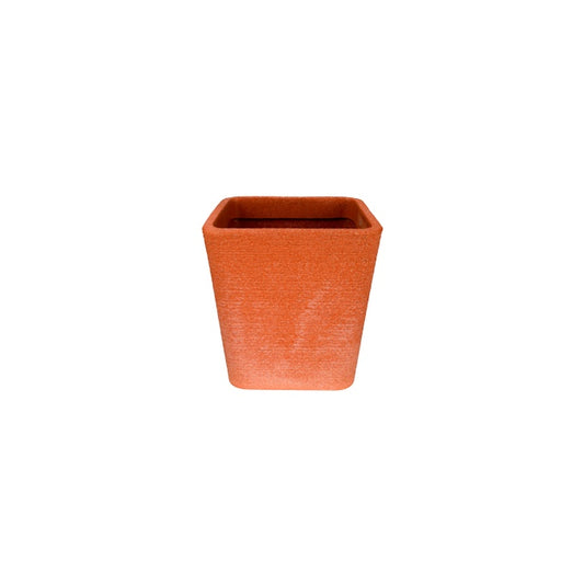 Solen Garden LUSINE 200 square orange planter with textured finish, made from durable LLDPE plastic.