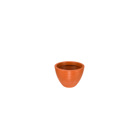 Solen Garden LILYUM 320 terracotta planter with ribbed texture and wide opening. Lightweight LLDPE construction.
